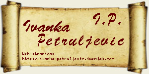 Ivanka Petruljević vizit kartica